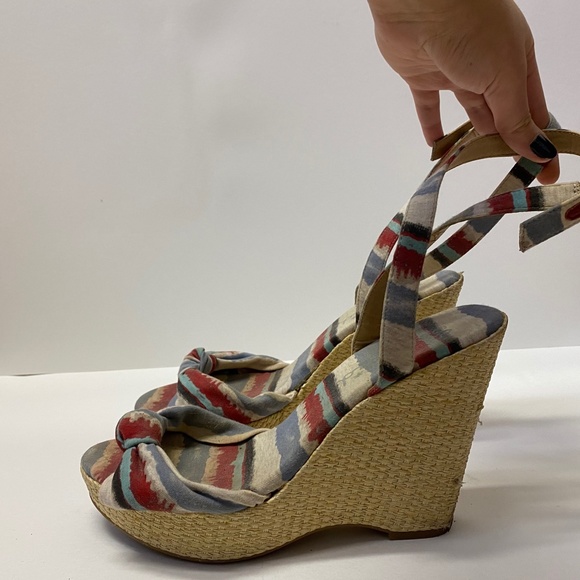 Splendid Multicolor Striped Fabric Stap Sandals - Picture 3 of 8